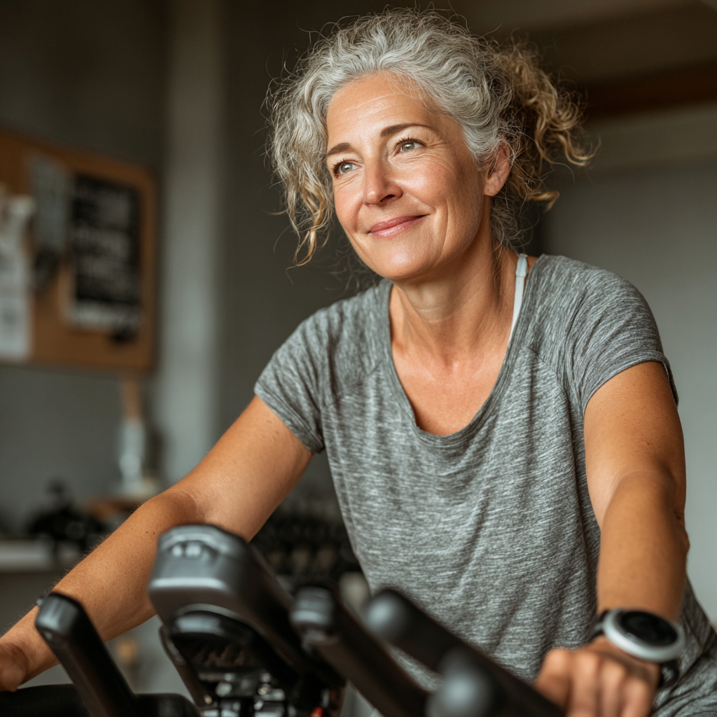 Aktywni seniorzy ćwiczący w parku